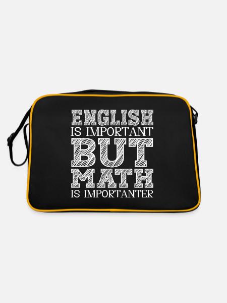 Lustiger Mathe Lehrer Spruch Mathematik - Retro Tasche - Schwarz/Gold - Hinten