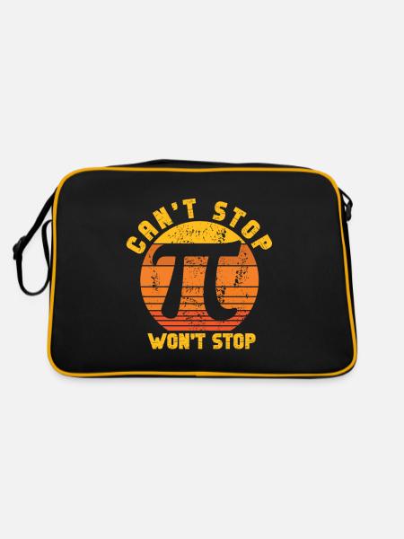 Lustiger Mathe Lehrer Spruch Mathematik - Retro Tasche - Schwarz/Gold - Hinten