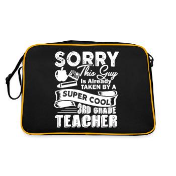 Taken By Super Cool 3rd Grade Teacher - Retro Bag - black/gold - Back
