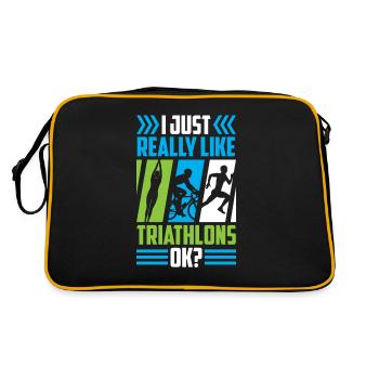 J’aime vraiment les triathlons, les sports de triathlon - Sac Retro - noir/or - Dos
