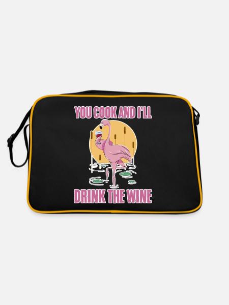 You Cook And I'll Drink The Wine 2 - Retro Bag - black/gold - Back