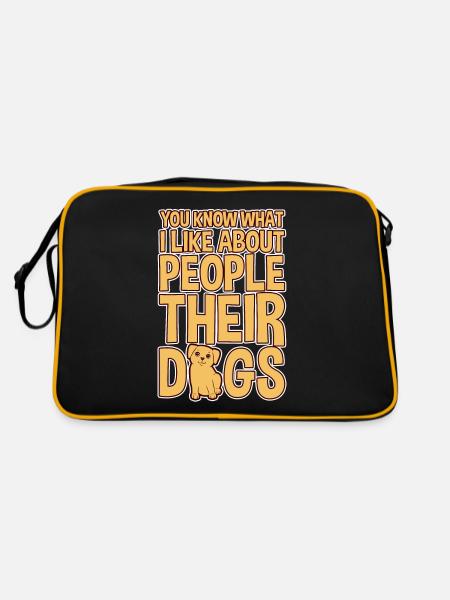 You know what I like about people, their dogs 4 - Retro Bag - black/gold - Back