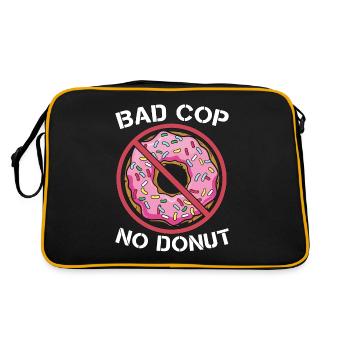 Police Officer Bad Cop No Donut Law Enforcement - Retro Tasche - Schwarz/Gold - Hinten