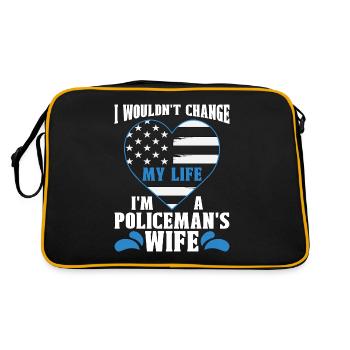Police Officer I Wouldn't Change My Life Policeman - Retro Bag - black/gold - Back