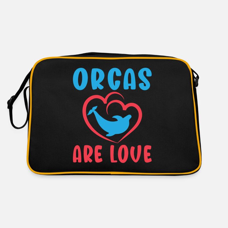 Orca Wal Geschenke Retro Tasche