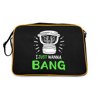 I Just Wanna Bang Car Audio Technician - Retro Tasche - Schwarz/Gold - Hinten