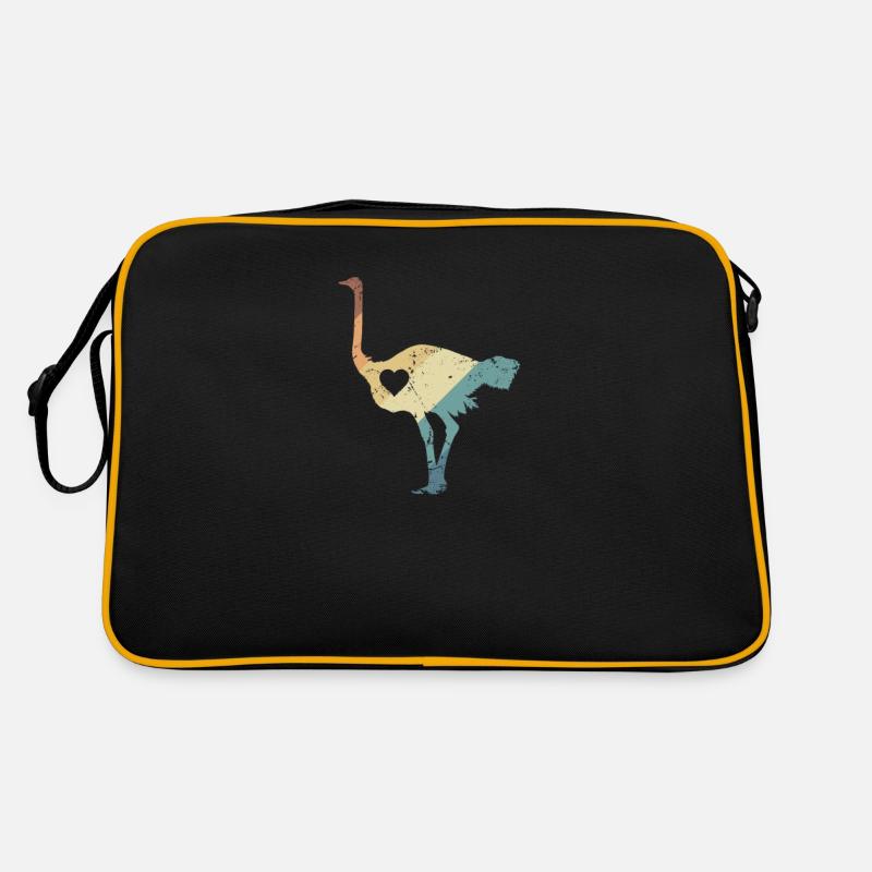 Strauß Vogel Tier in der Savanne Retro Tasche