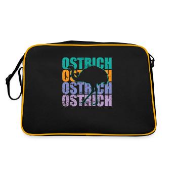 Autruche autruche ratite grand oiseau - Sac Retro - noir/or - Dos