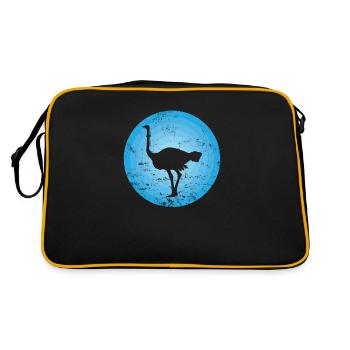 Bird ostrich fast large bird - Retro Bag - black/gold - Back