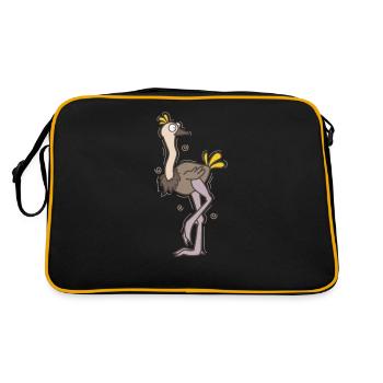 Bird ostrich is confused ratite - Retro Bag - black/gold - Back