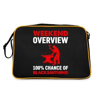 Weekend Overview 100% Chance Of Blacksmithing - Retro Bag - black/gold - Back