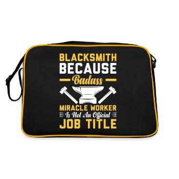 Blacksmith Because Badass Miracle Worker Job Title - Retro Bag - black/gold - Back