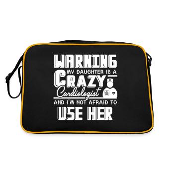 Cardiologist My Daughter Is A Cardiologist - Retro Bag - black/gold - Back