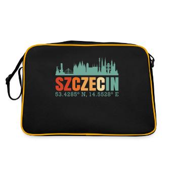 Pologne Szczecin Skyline - Sac Retro - noir/or - Dos