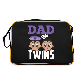 Vater Von Zwillingen Zwilling Humor Zwillinge - Retro Tasche - Schwarz/Gold - Hinten