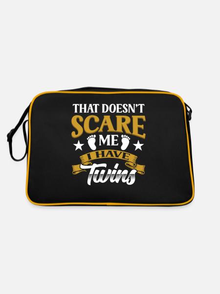 Ça ne me fait pas peur, j’ai de l’humour de jumeaux - Sac Retro - noir/or - Dos