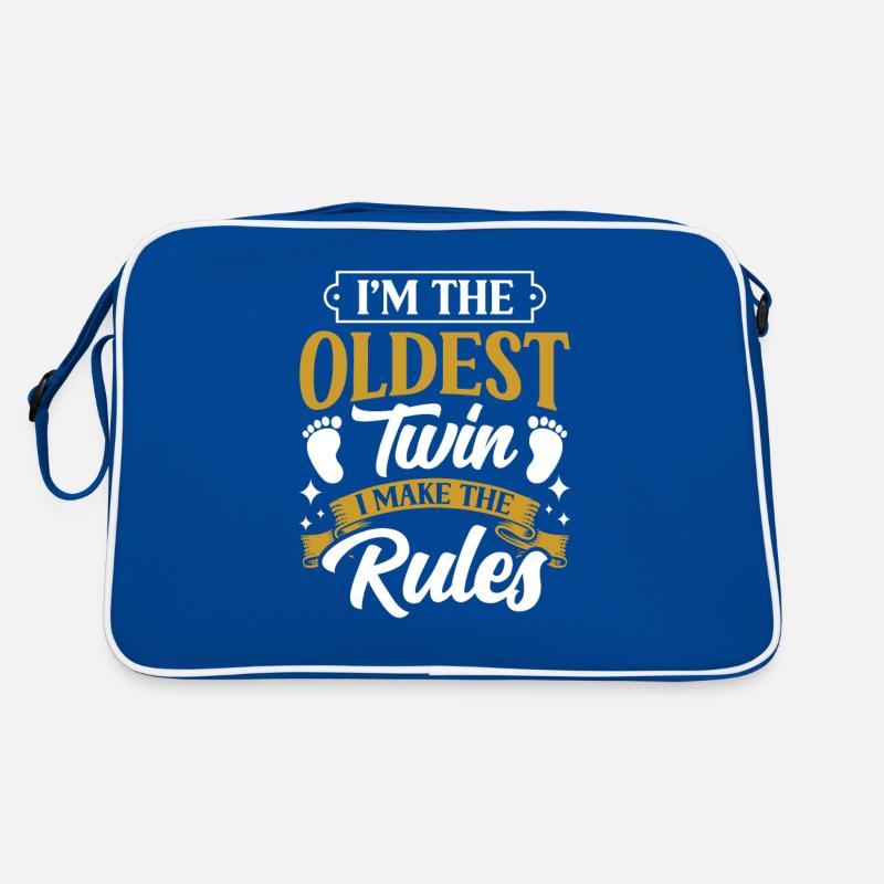 Ich Bin Der Älteste Zwilling Ich Mache Die Regeln Retro Tasche