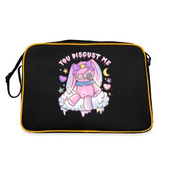 You Disgust Me Chibi Kawaii Anime Girl T-Shirt - Retro Bag - black/gold - Back