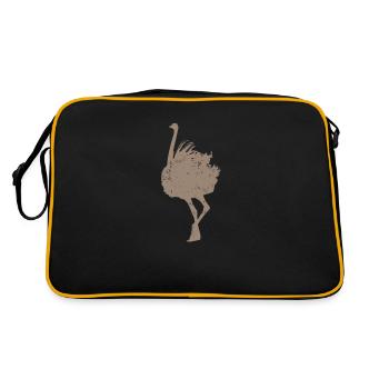Ostrich Africa ratite - Retro Bag - black/gold - Back