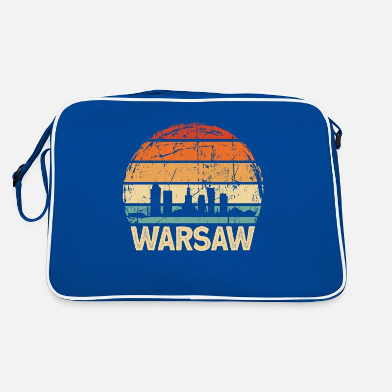 Polen Warsaw Skyline Retro Tasche