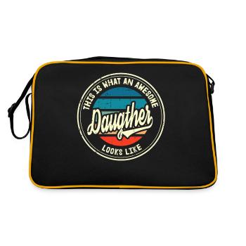 Meilleure fille qui ressemble à un cadeau rétro familial - Sac Retro - noir/or - Dos