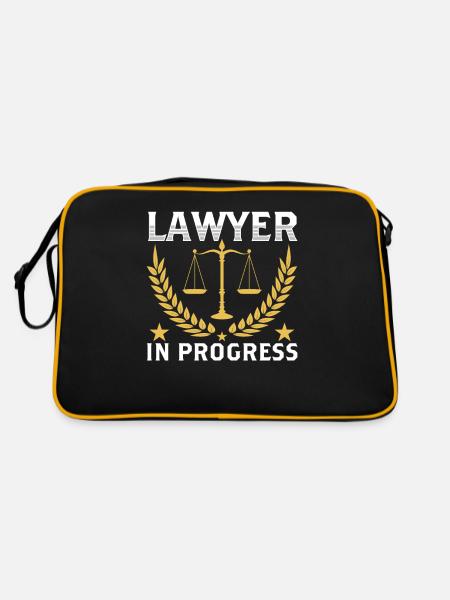 Lawyer Work in progress Lawyer Lawyer Law - Retro Bag - black/gold - Back
