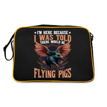 I Was Told There Would Be Flying Pigs 17 - Retro Tasche - Schwarz/Gold - Hinten