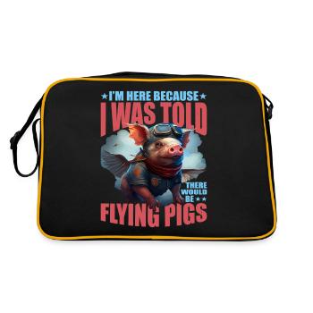 I Was Told There Would Be Flying Pigs 18 - Retro Tasche - Schwarz/Gold - Hinten
