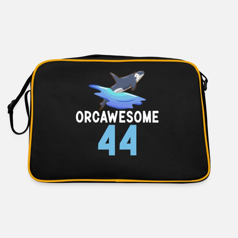 Orca Wal Geschenke - Retro Tasche - Schwarz/Gold