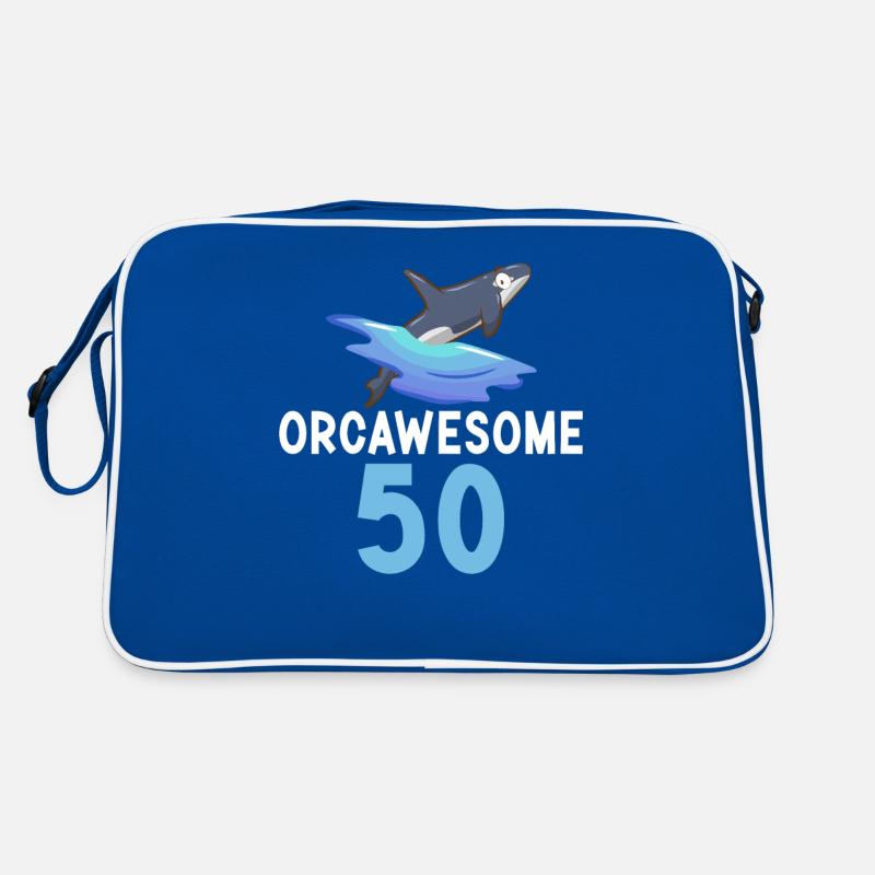 Orca Wal Geschenke Retro Tasche