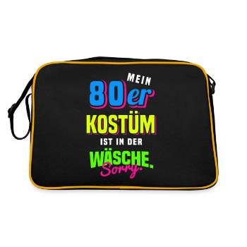 80er Jahre Mottoparty 1980er Achtziger Kostüm - Retro Tasche - Schwarz/Gold - Hinten