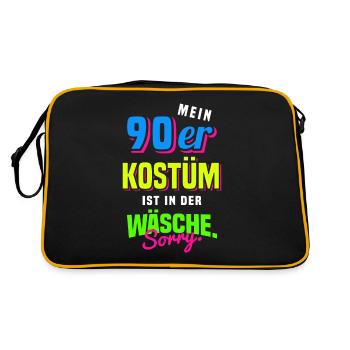 90er Jahre Mottoparty 1990er Neunziger Kostüm - Retro Tasche - Schwarz/Gold - Hinten