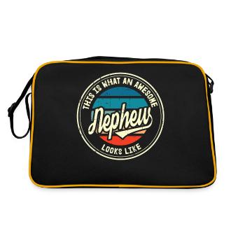 Best Nephew in the World Retro Gift - Retro Bag - black/gold - Back