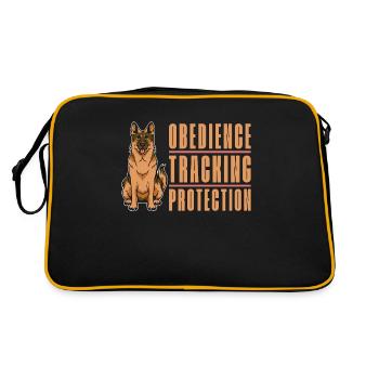 German Shepherd Obedience Tracking Police Dogs - Retro Bag - black/gold - Back