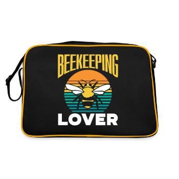 Apiculture, amoureux, apiculture, apiculteur, apiculteur, abeille - Sac Retro - noir/or - Dos
