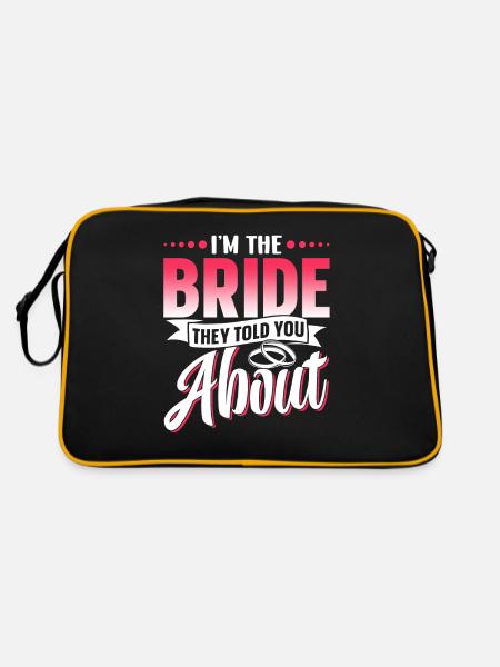 Ich Bin Die Braut Von Der Sie Dir Erzählt Haben - Retro Tasche - Schwarz/Gold - Hinten
