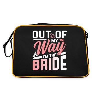 Aus Dem Weg Ich Bin Die Braut Hochzeit Bräute - Retro Tasche - Schwarz/Gold - Hinten