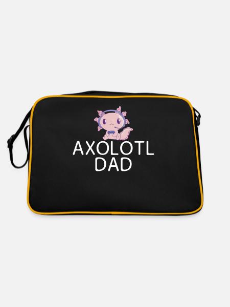 Axolotl Lover Gifts - Retro Bag - black/gold - Back