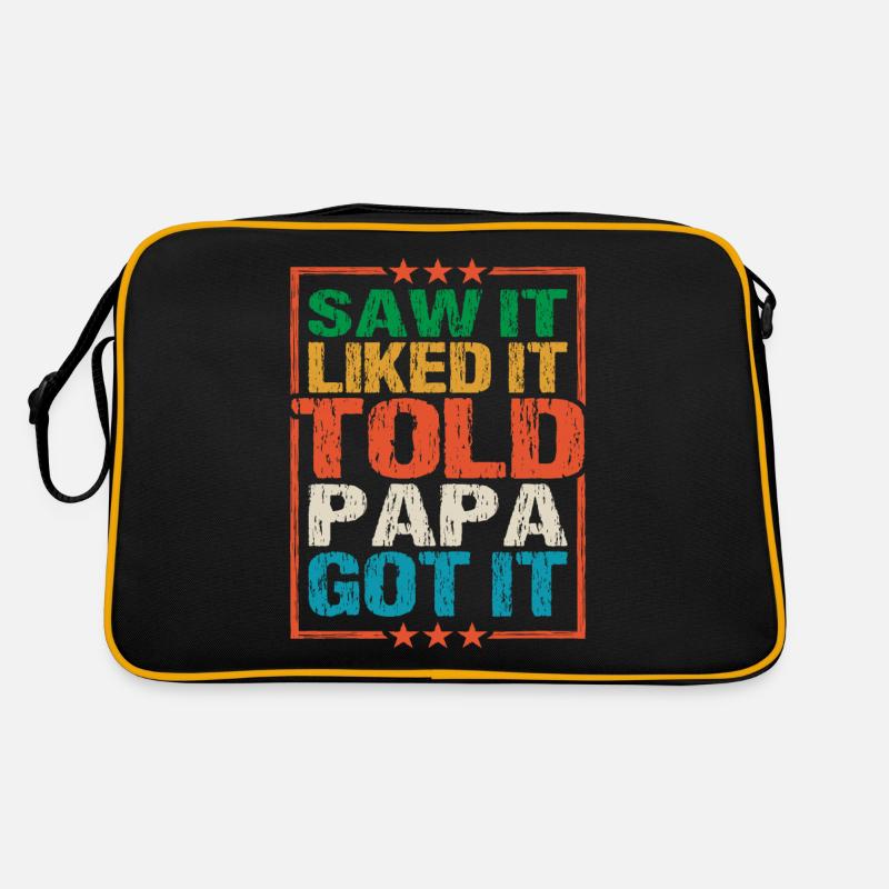 Saw It Liked It Told Papa Got It 8 Retro Tasche