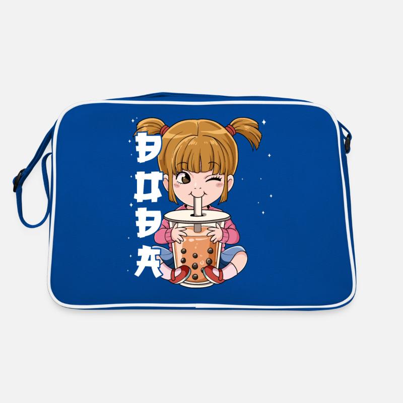 Boba Tea Mädchen Bubble Tea Retro Tasche