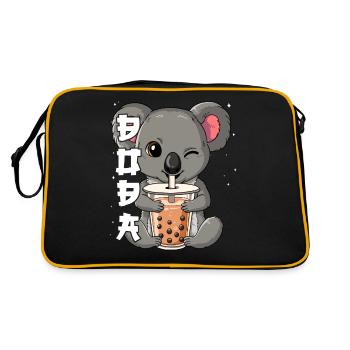 Boba Tea Koala Bubble Tea - Retro Tasche - Schwarz/Gold - Hinten