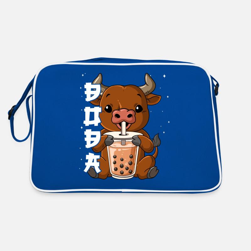 Boba Tea Ox Bubble Tea Retro Bag