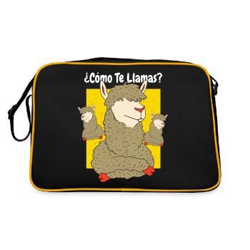 Como te llamas? Funny Maestra Spanish Teacher Art - Retro Bag - black/gold - Back