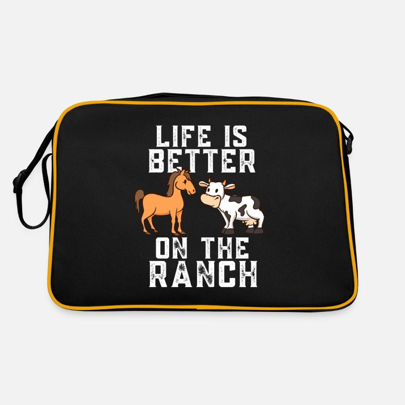 Das Leben auf der Ranch Retro Tasche