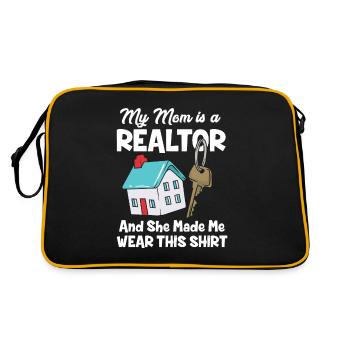 Meine Mutter ist Maklerin Immobilienmaklerin - Retro Tasche - Schwarz/Gold - Hinten