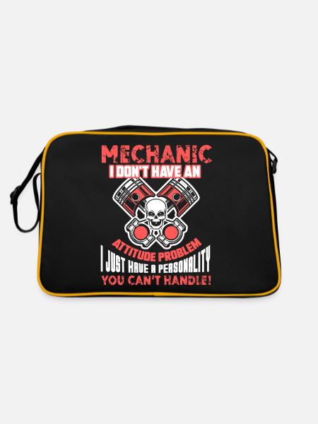 Mechanic Mechanic I Don't Have Attitude Problem - Retro Bag - black/gold - Back