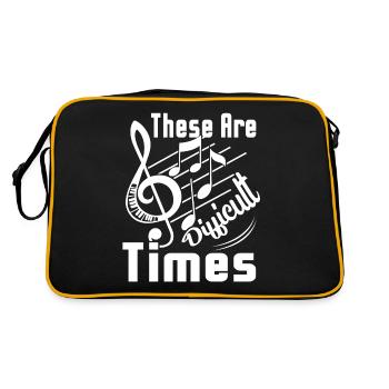 Music Teacher Music Teacher Difficult Times - Retro Bag - black/gold - Back