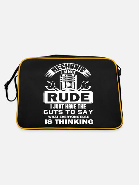 Mechanic Mechanic I Am Not Rude - Retro Bag - black/gold - Back