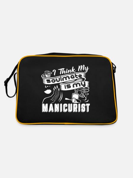 Manicurist My Soulmate Is My Manicurist - Retro Bag - black/gold - Back