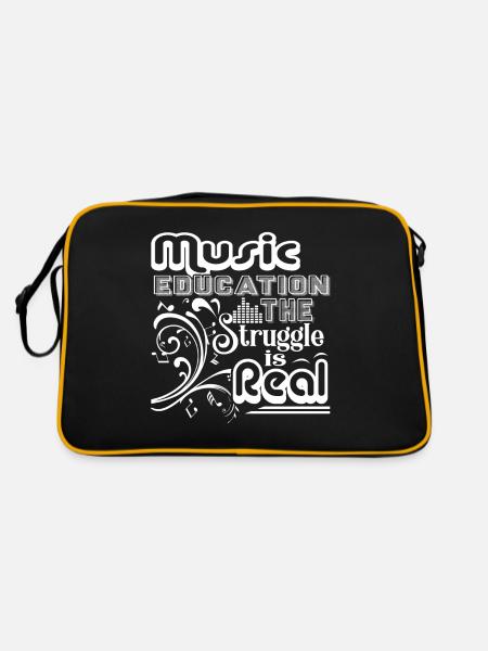 Music Teacher Music Teacher Education - Retro Bag - black/gold - Back